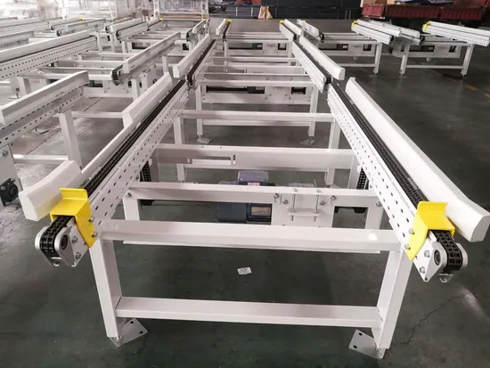 Customized Oil Resistant Tengfon Warehouse Chain Belt Modular Pallet Conveyor in China 